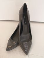 🤩MANGO LACK-LEDER-PUMPS-SCHUHE, GRAU, NEU