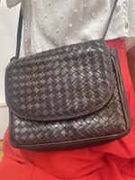 Bottega Veneta Vintage Intrecciato Leder Schultertasche Brau