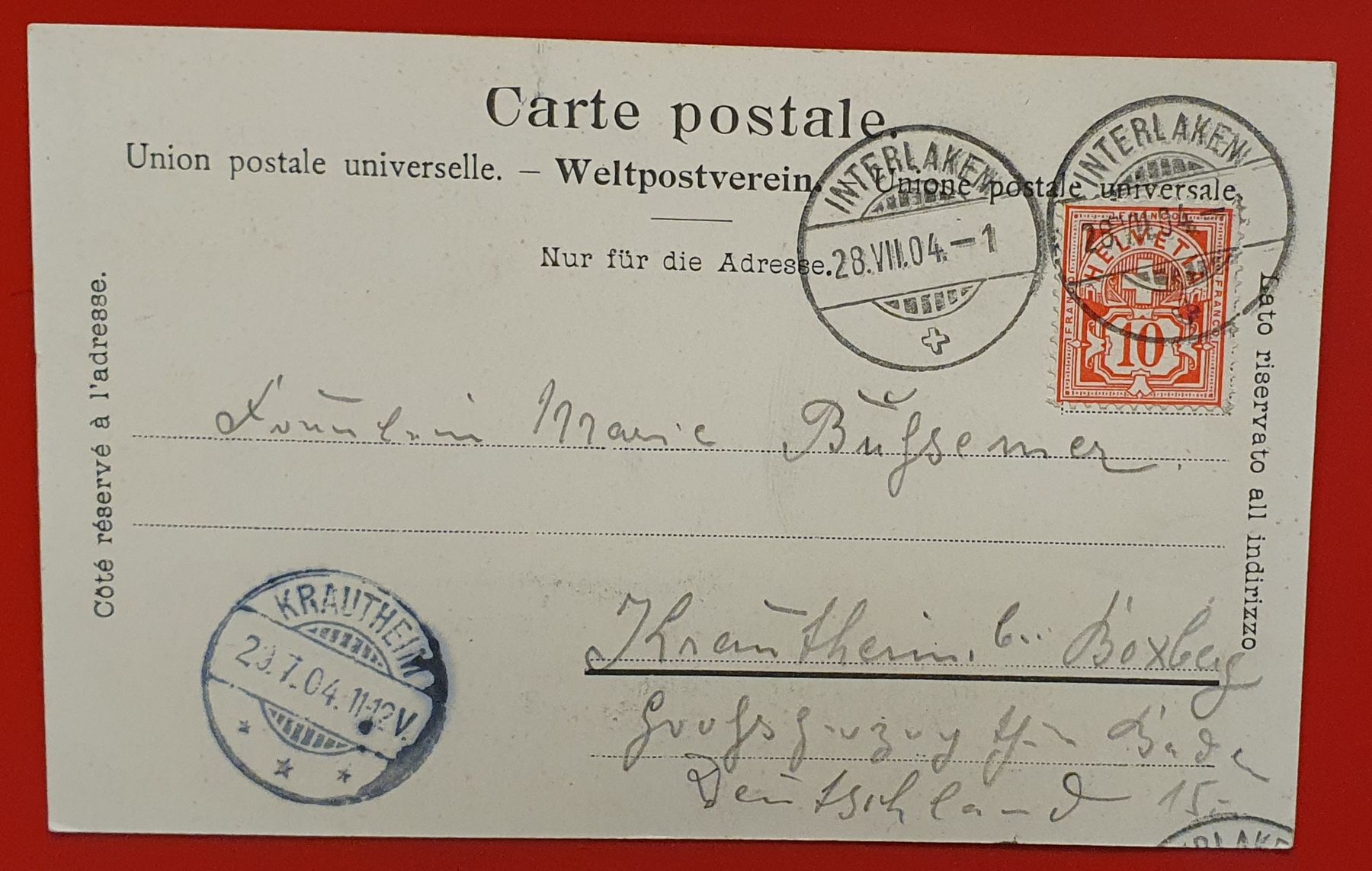 Cartoline postali: Wengneralp - Station 1904, Eiger und Mönch – Usato da Kreuzlingen venduto da Rschweiz1 1