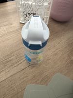 Kinder Trinkflasche Sigg blau weiss Wal Motiv gebraucht