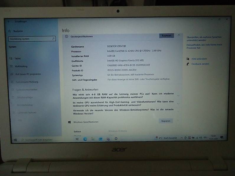 Notebooks: 2 Notbook acer. – Gebraucht aus Hölstein von rabie01 4