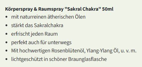 Spray per ambienti: Körperspray & Raumspray - Sakral Chakra – Nuovo e nell'imballaggio originale da Münchwilen TG venduto da Caroline_T. 2