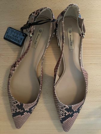 MASSIMO DUTTI 40 Neu Balerinas Slipper Leder Python/ NP95CHF