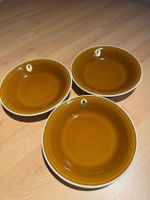 3 Suppenteller Rössler Porzellan braun gebraucht