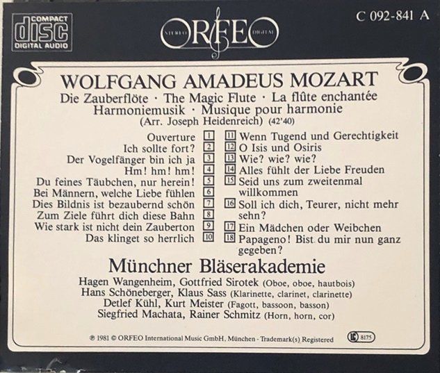 CD: Mozart - Die Zauberflöte – Usato da Grüningen venduto da azulamarillo 1