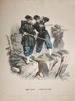 Militär Scharfschützen Lithographie von Perron um 1860