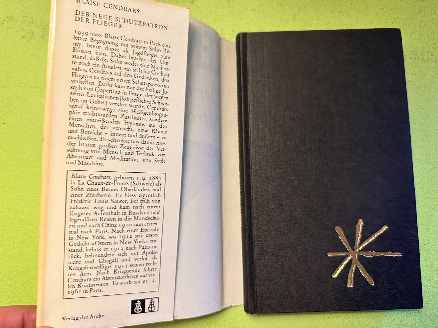 Libri: Blaise Cendrars: Der neue Schutzpatron der Flieger. – Usato da Zürich venduto da allp 1