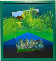 Flusslandschaft (Acryl auf Holz) Nr. 560