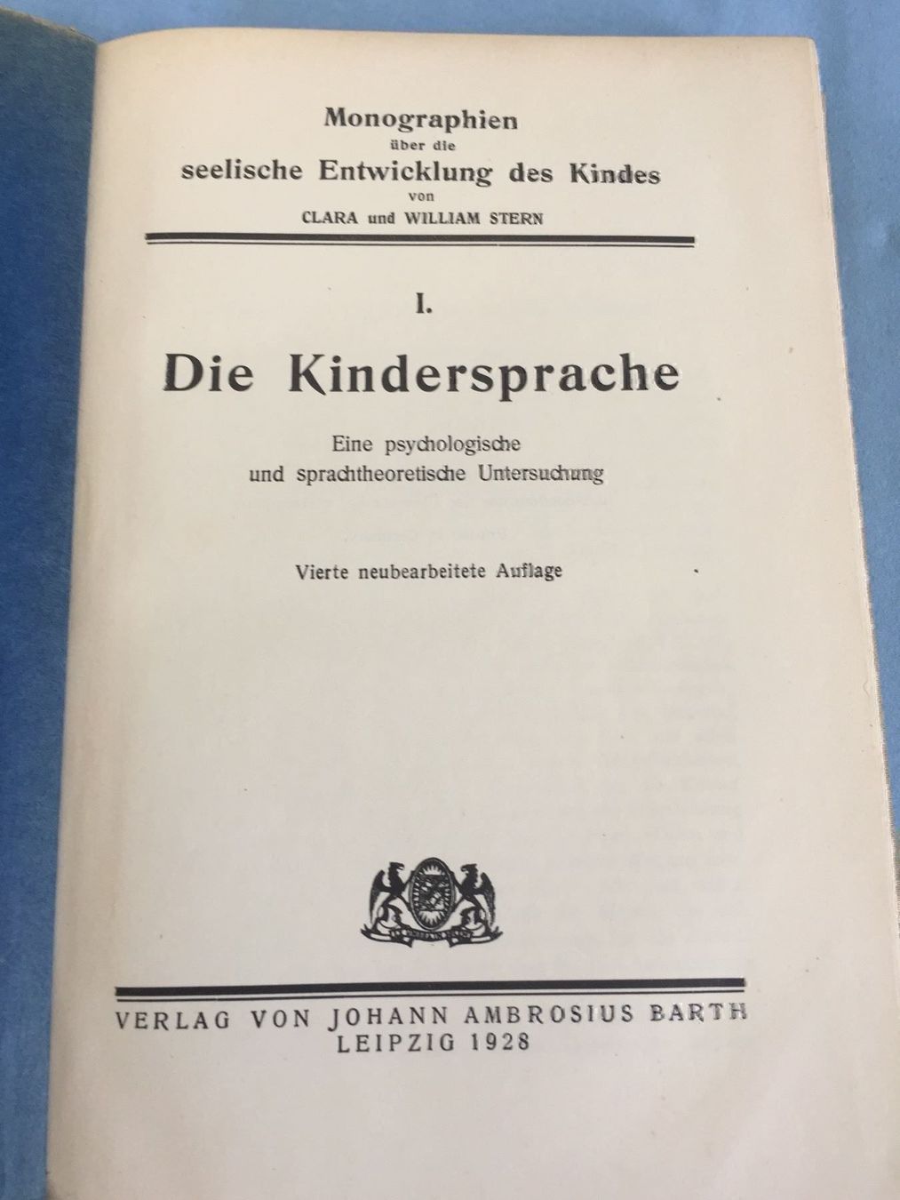 Libri: CLARA & WILIAM STERN, DIE KINDERSPRACHE – Usato da Zürich venduto da Husopaska 1