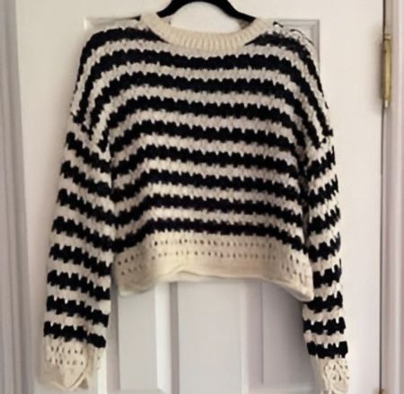 Beach CROCHET KNIT LOOSE SWEATER WIDE SLEEVES
