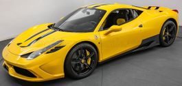 FERRARI 458 SPECIALE RACING gelb m. Vitrine rosso corsa 1/12