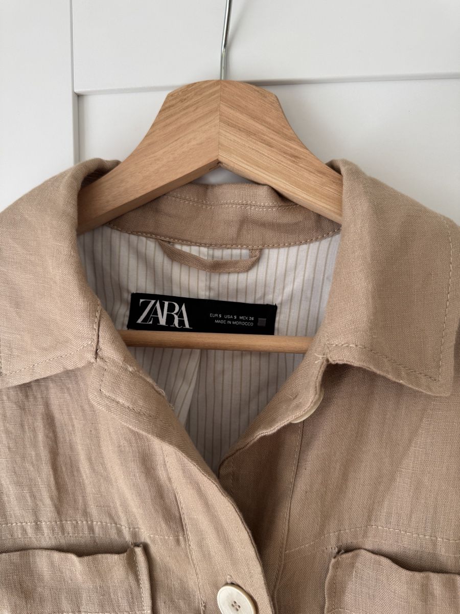 Zara Giacche: Beige Leinenjacke von Zara – Usato da Zürich venduto da m_secondhand 1