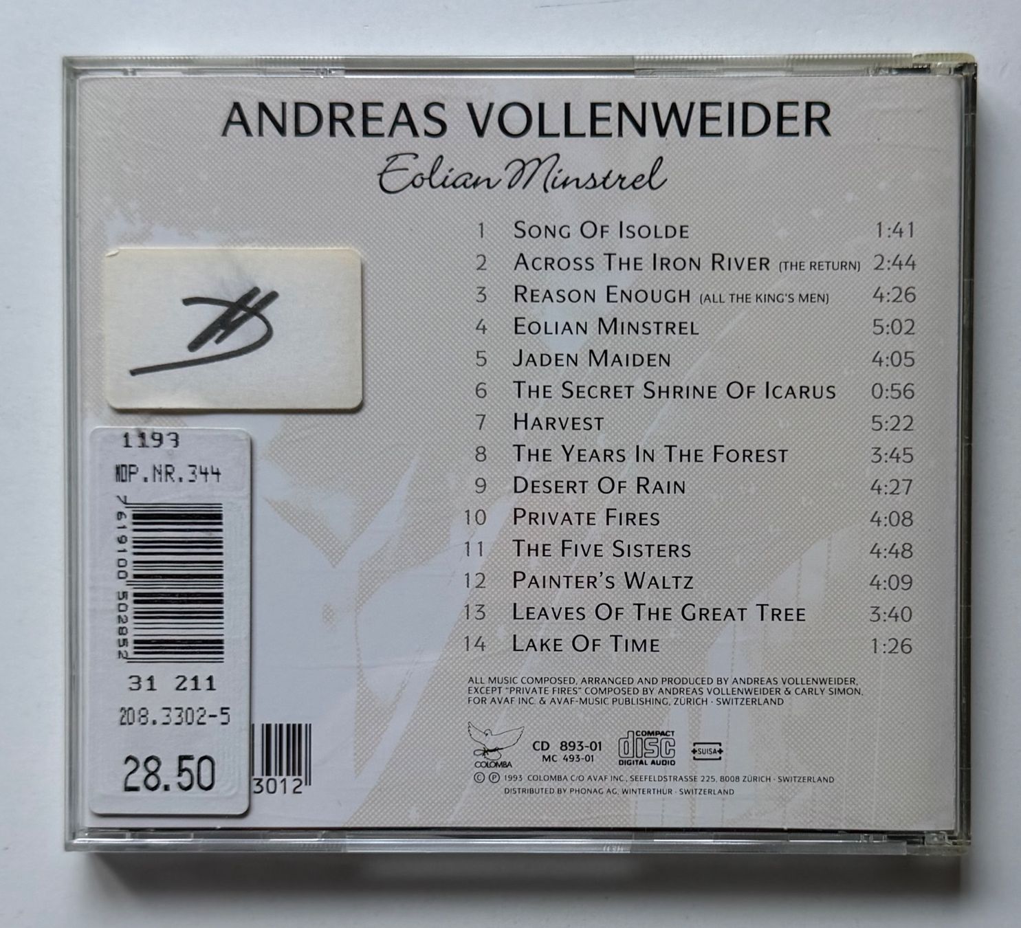 CD: Andreas Vollenweider / Eolian Minstrel – Usato da Näfels venduto da rottabi 1