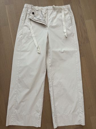 Max Mara Hose, Baumwolle, grau beige in 38