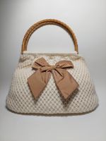 Neu! Handtasche gestrickt, Farbe: Elfenbein, Made in Bern