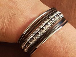 Armband stark. Magnetverschluss glitzrig