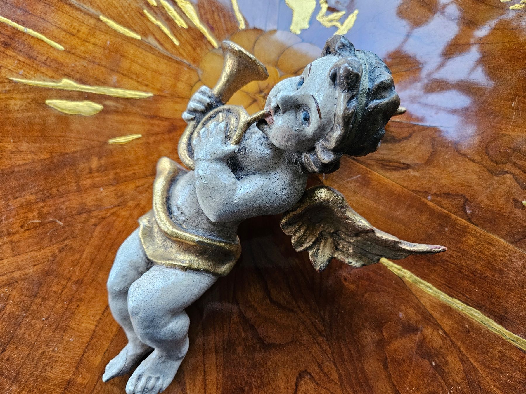 Statuette: alter Putto mit Horn – Usato da Muri b. Bern venduto da rasastro 2