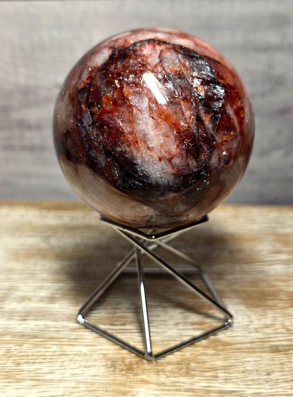 Minerali & Pietre curative: Feuerquarz Kugel D 373g – Nuovo e nell'imballaggio originale da Matzingen venduto da Shay_Crystalz