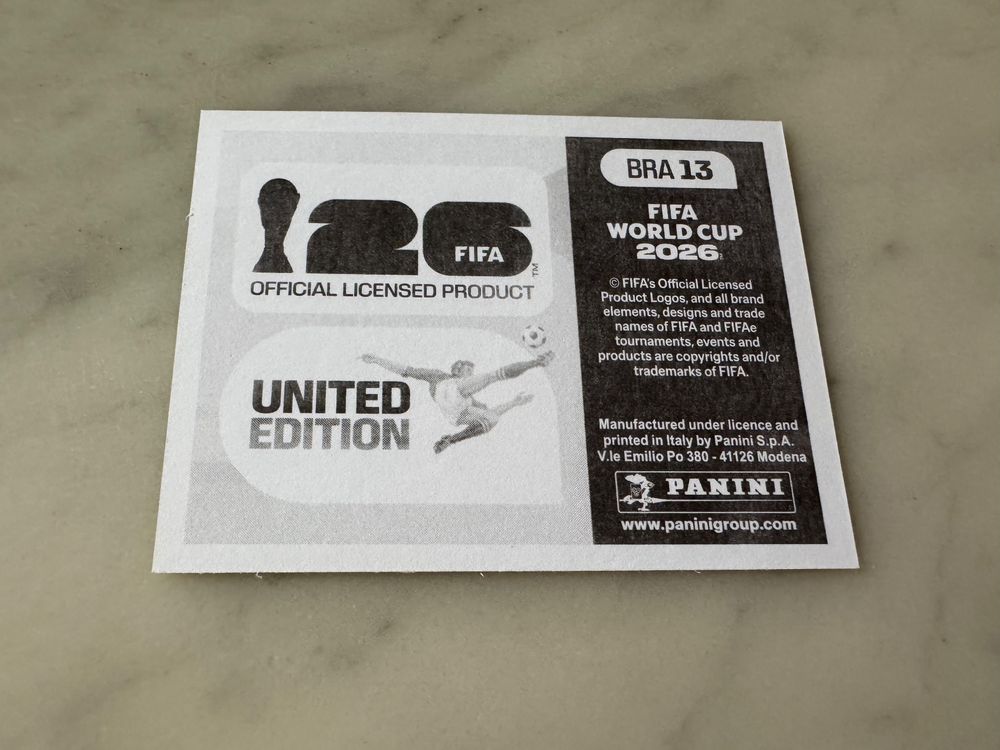 Panini FIFA Fussball WM 2026 Sticker Team Brasilien BRA 13 (Neu (gemäss ...