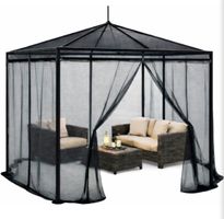 Neues Moskitonetz für Pavillon 3x3m schwarz Outdoor XL
