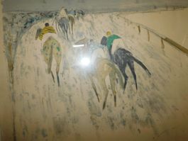Neue Fundschätze Kunst Lithografie 1957 Polospiel sign  H A
