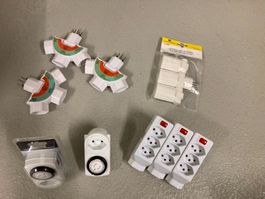 Set Steckdosen, Adapter & Zeitschaltuhren – NEU / unbenutzt