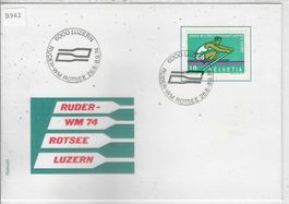 Brief Ruder-WM 74 Rotsee Luzern 1974