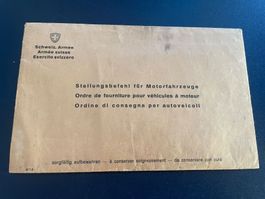Schweizer Armee Dokumente 1957 Stellungsbefehl