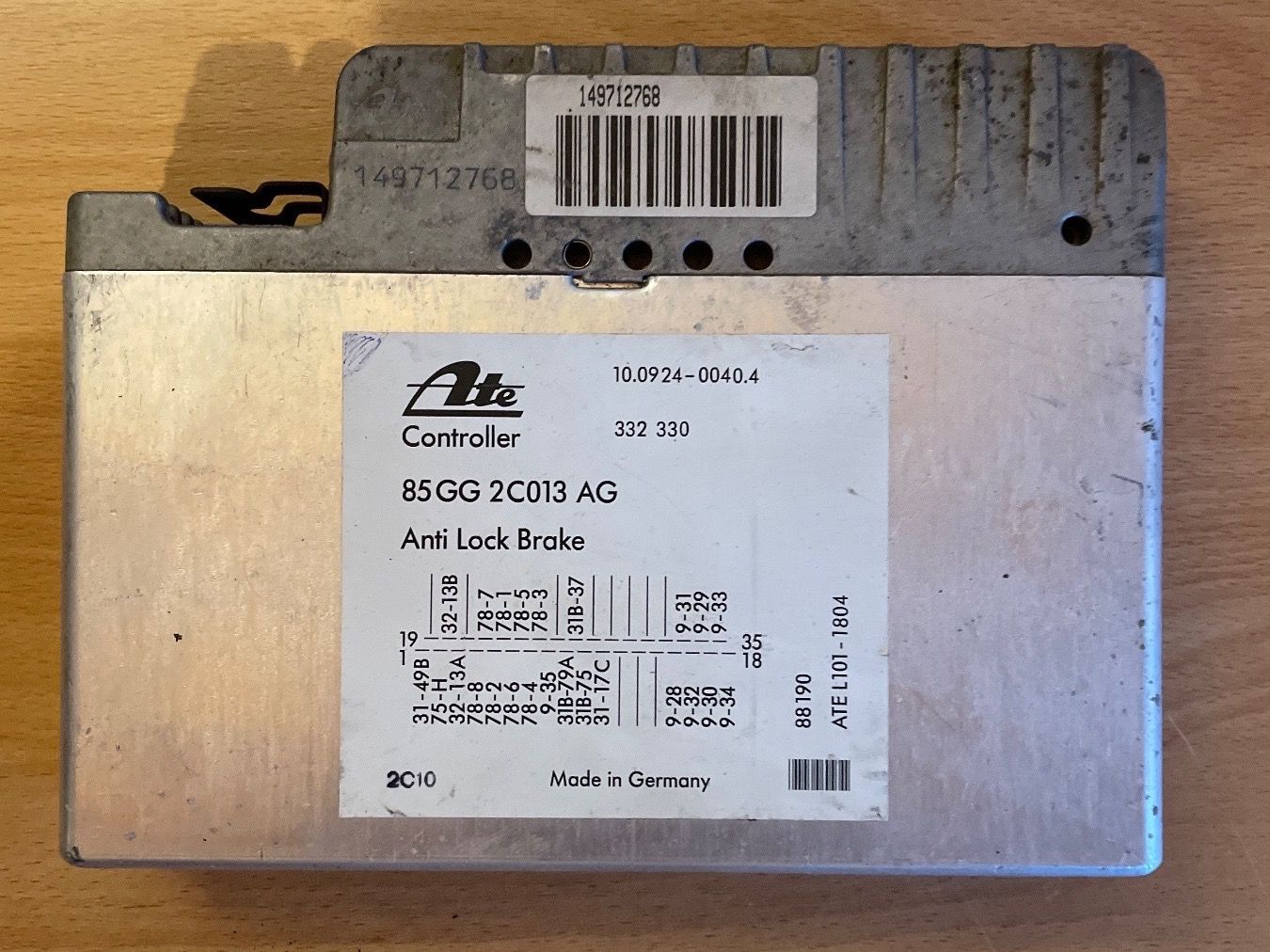 Tutti pezzi di ricambio auto: Ate Controller 10.0924-0040.4 85GG2C013AG #159 – Usato da St. Gallen venduto da mai_zpt7