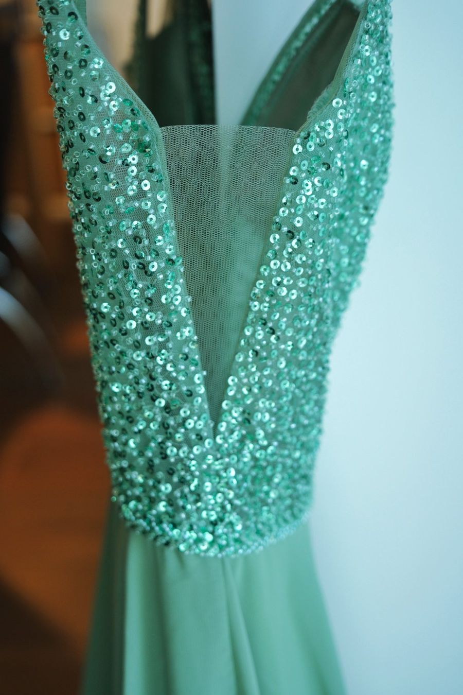 Vestiti: Kleid mit Paillette (mint) Gr. 38, SWING – Nuovo (secondo la descrizione) da Wohlen AG venduto da Exitburn 2