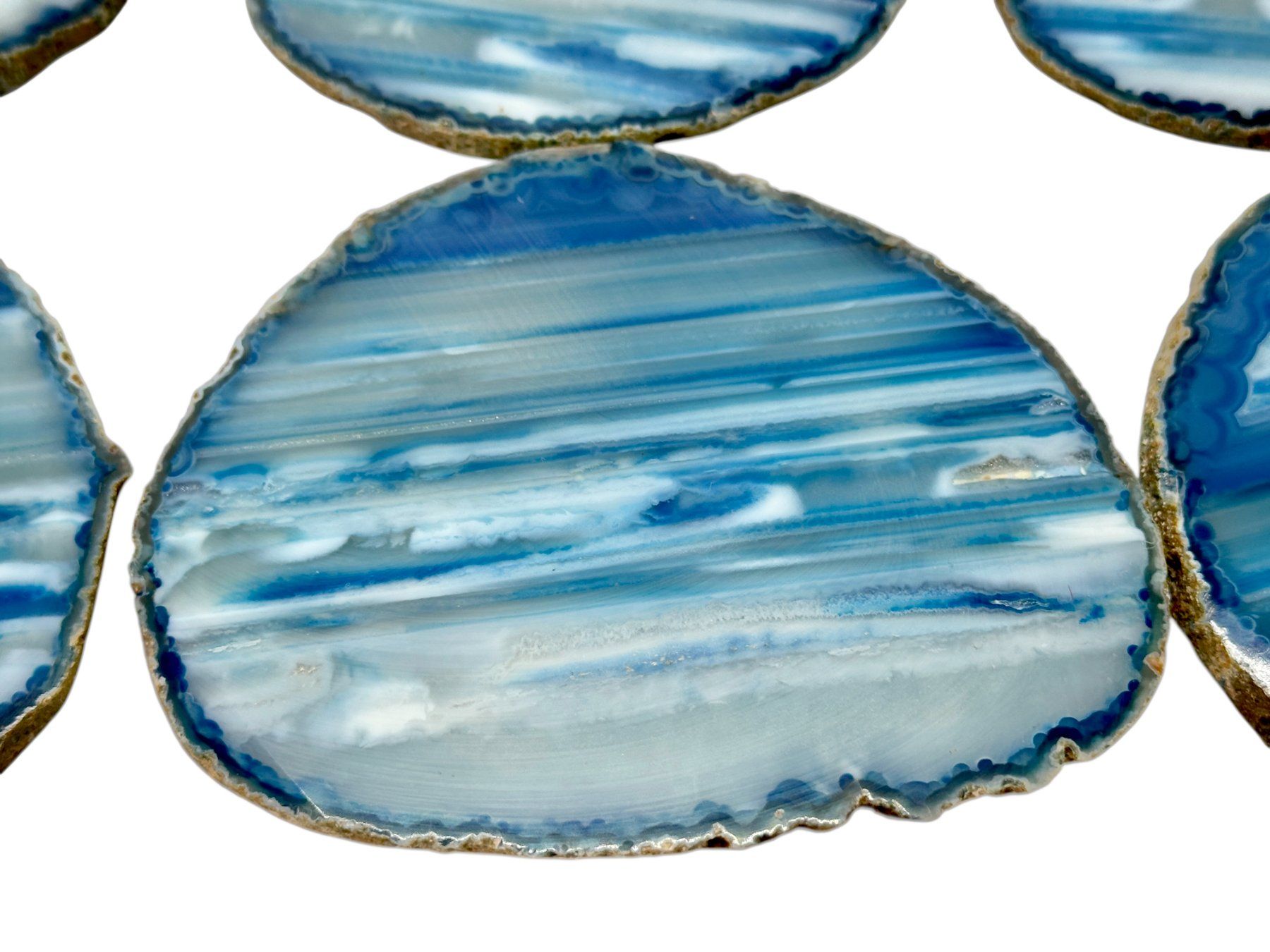 Sottobicchieri: Ensemble unique de six sous-verres en agate bleue – Usato da Morges venduto da Novantica 4