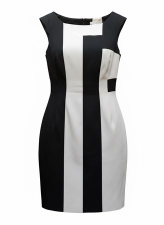Karen Millen Robe Cintré Noir Blanc T38 Chic Luxe Femme