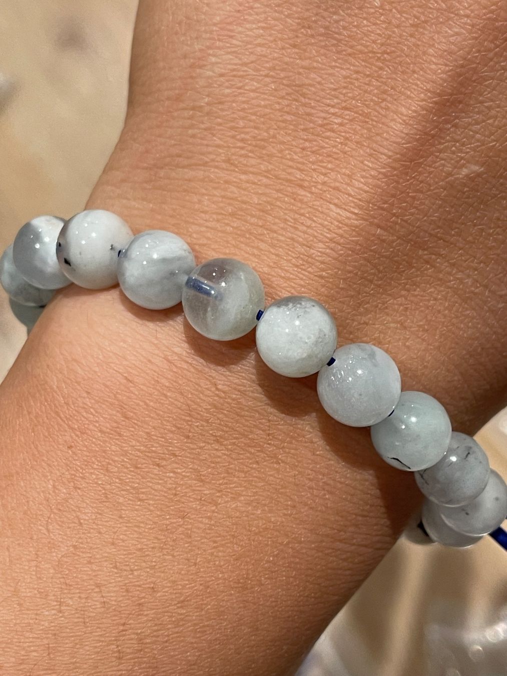 Armbänder & -reifen: Aquamarin-Armband 8mm – Neu und originalverpackt aus Schiers von sisikristall