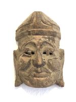 Antike Holzmaske aus Tibet