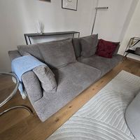 Design Sofa 3 Sitzer Stoff grau