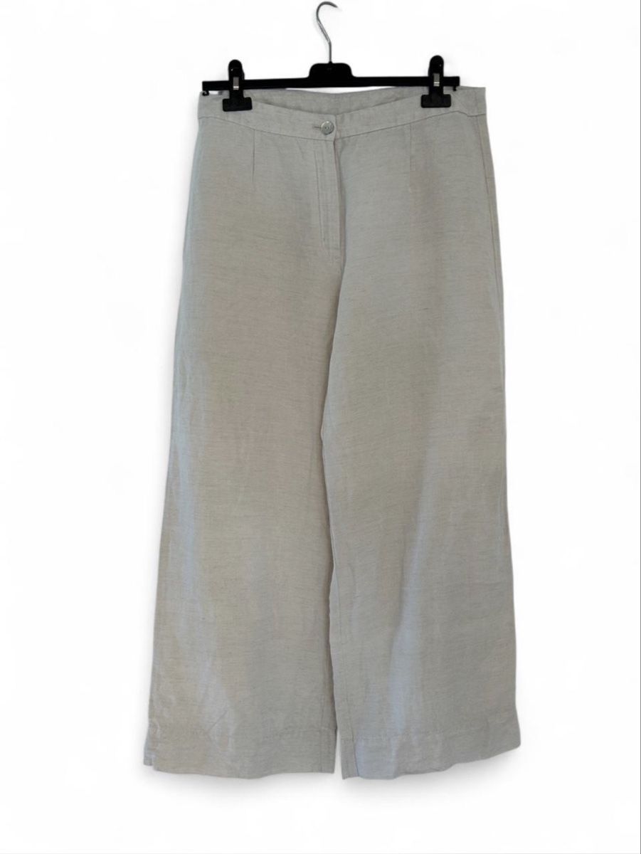 H&M Pantaloni: BEIGE LINEN BLEND WIDE-LEG PANTS – Nuovo (secondo la descrizione) da Zürich venduto da Cengre 1