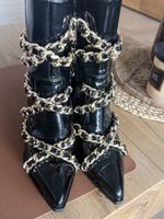 Bottines  Jaffri Campel noires avec chaînes dorées - Taille