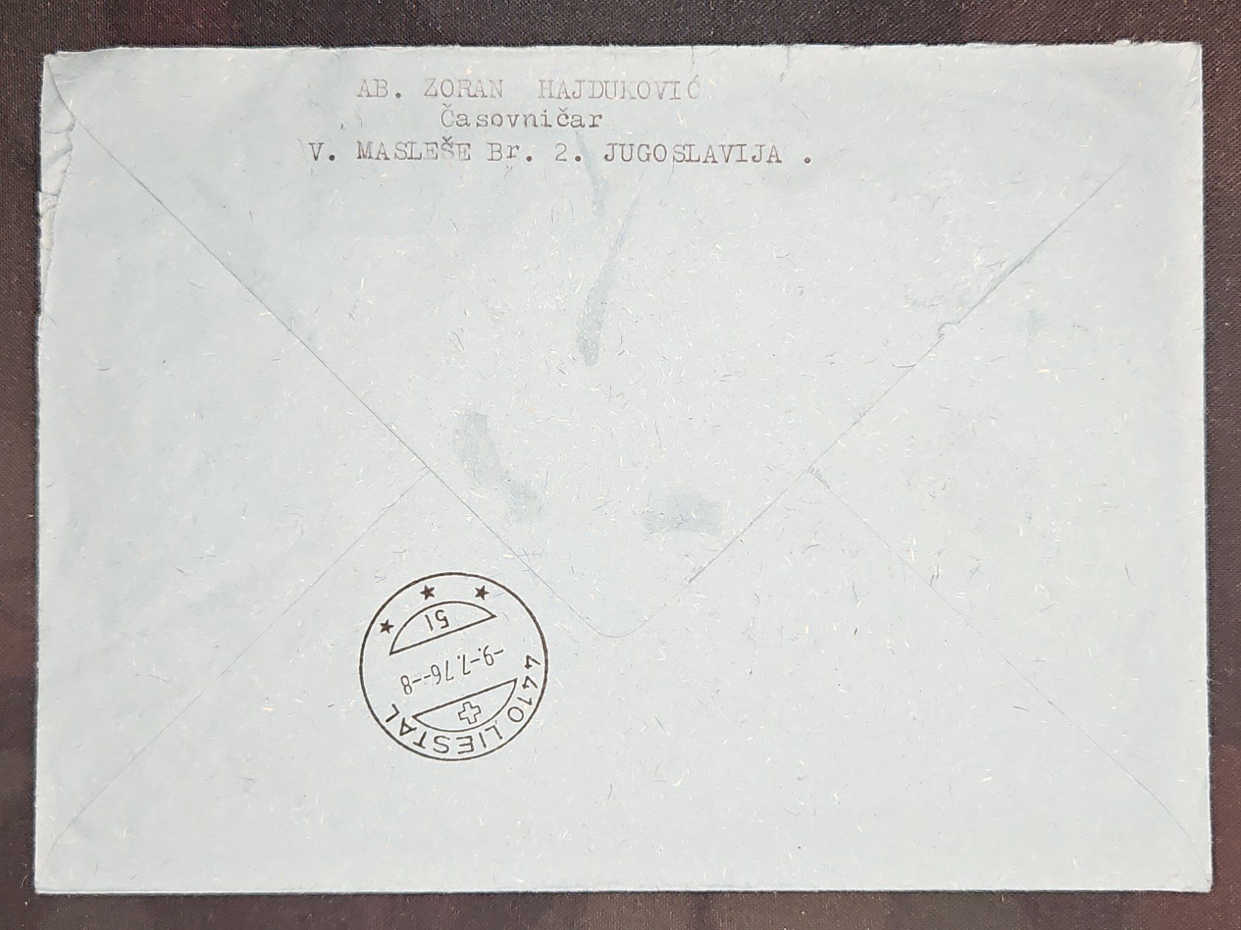 Alle Briefmarken: CL25 Enveloppe + Timbre Yugoslavia 1976 – Gebraucht aus Cousset von Patrick_Collections 1