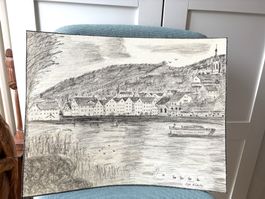 SCHMERIKON an Zürichsee von Hässler  Zeichnung