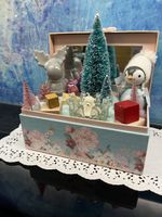 Shabby Schachtel Weihnachtsdeko Tannenbaum Tischdeko Pinguin