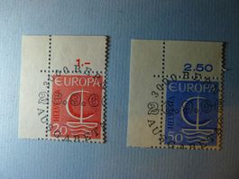 1966 Europa 443 + 444 ET Vollstempel mit Rand