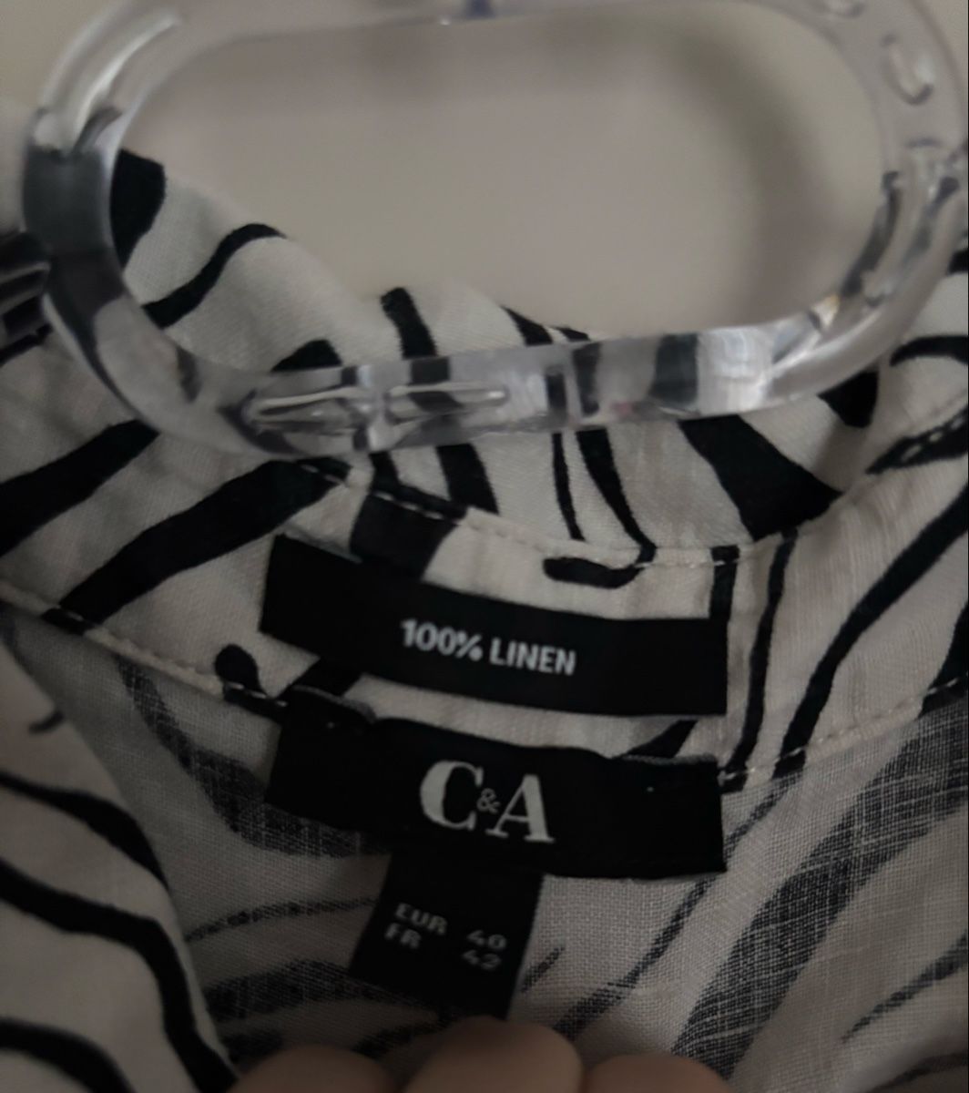 C&A Camicette: C&A Leinen Bluse, Zebra Muster, Gr. 40 – Usato da Arbon venduto da Viktoriaa 2