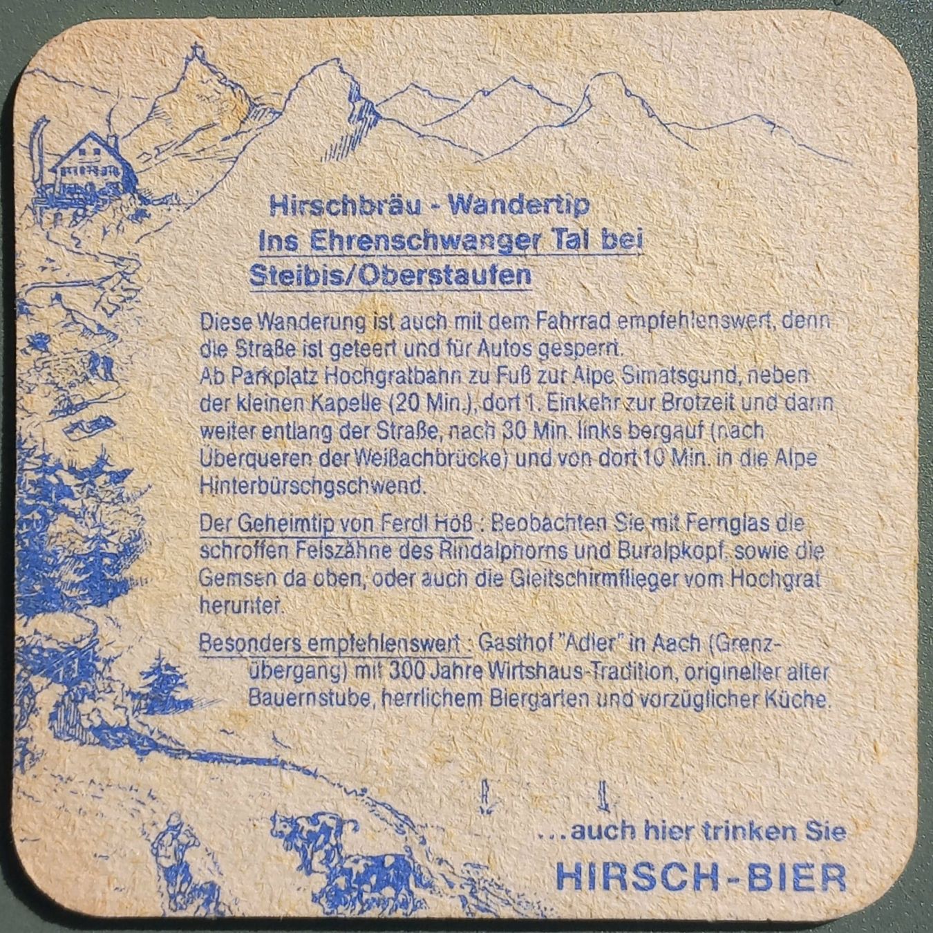 Sottobicchieri: Bierdeckel - Hirsch-Bier - 80er Jahre - D – Usato da Niederuzwil venduto da lubimaja 1