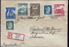 Deutsches Reich Einschreiben Zensur Brief 1941 Schweiz
