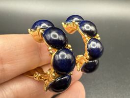 Elegante Vintage-Ohrringe in Blau und Goldfarbe