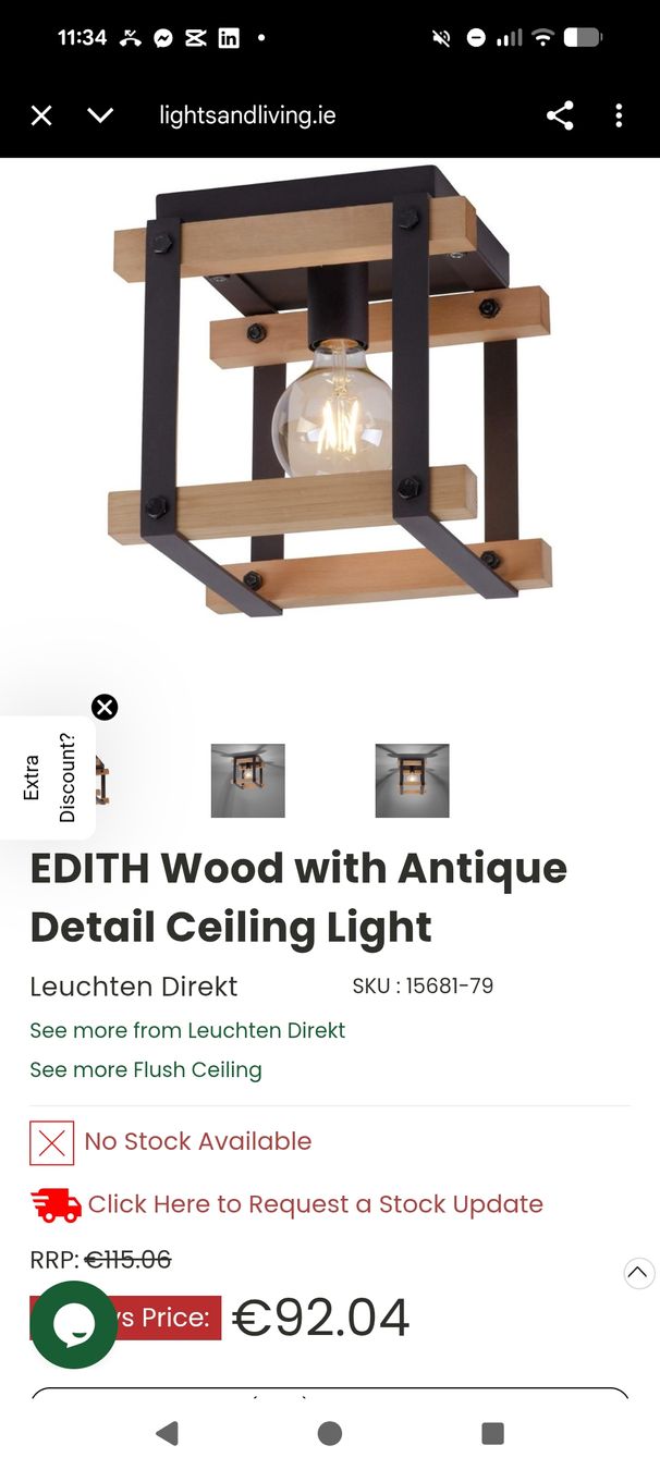 Lampadari & plafoniere: Rustic Wood & Metal Ceiling Light Lampe New – Nuovo e nell'imballaggio originale da Kloten venduto da Ronusa01 2