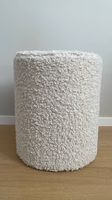 Tabouret / pouf bouclette écru ultra doux