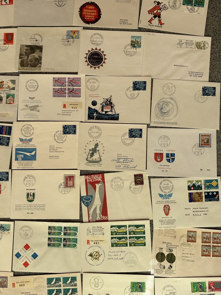Tutti i francobolli: Schweiz - 94x vielfältige Sonderbrief Sammlung  – Usato da Schmitten / FR venduto da Samsara169 6