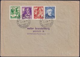 1933, J65-J68, Luxus-Satzbrief von Zürich, Kat: 100.-+
