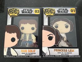 Funko Pin’s STAR WARS / HAN SOLO / PRINCESS LEIA